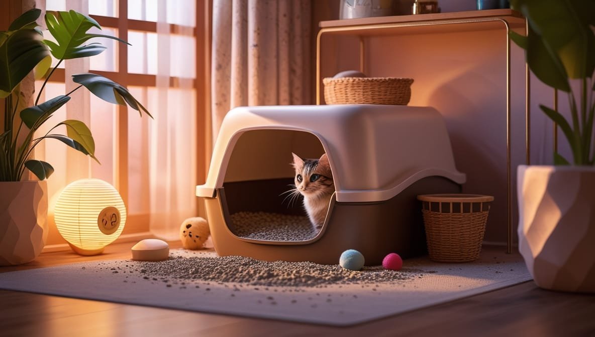 Bienestar para Gatos 9 Leonardo Phoenix 10 A cozy and inviting cat litter area featur 2 1