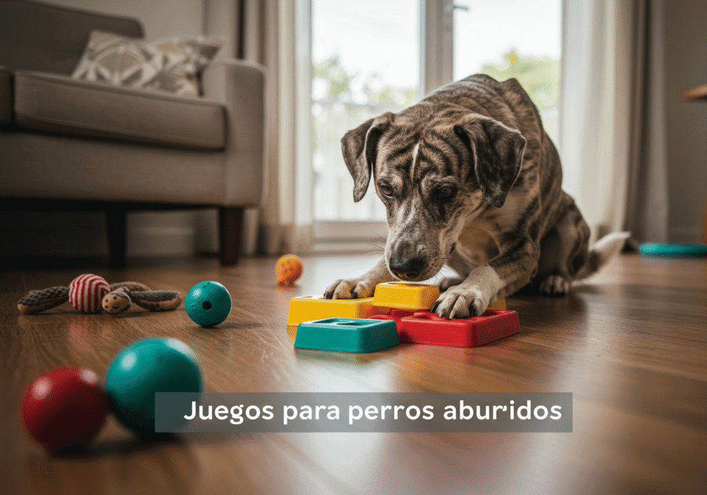 Cómo Cortar Uñas a un Perro: Guía Paso a Paso para un Corte Seguro y Sin Estrés 6 Perro activo participando en juegos de estimulación mental en un entorno doméstico, con la palabra clave "juegos para perros aburridos" visualmente o implícitamente representada.